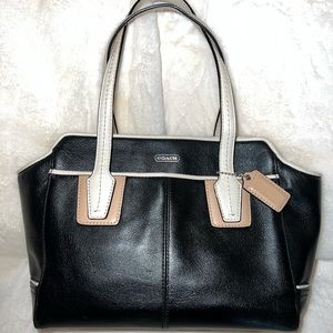 Black leather Coach purse